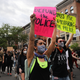 Protesters yesterday in Brooklyn
